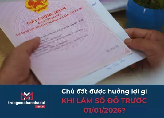 Chủ đất được hưởng lợi gì khi làm sổ đỏ trước 01/01/2026?