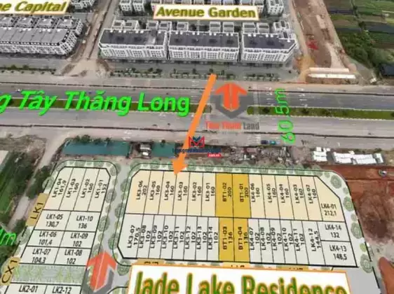 Bán LK3 DT 160m2, MT 8m mặt đường Đại Lộ Tây Thăng Long