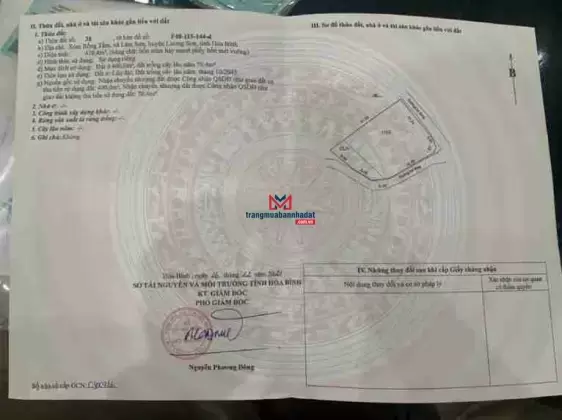 Lương Sơn, Hòa Bình, 2,5 tỷ, 460m2 đường nhựa 4m5, giá ưu đãi! Phân lô được